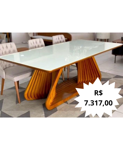 Mesa retangular de 8 lugares